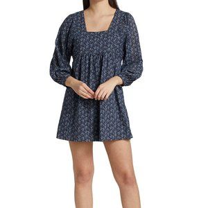 Joie NWT Jade Cotton Mini Dress Graphite Blue Multi